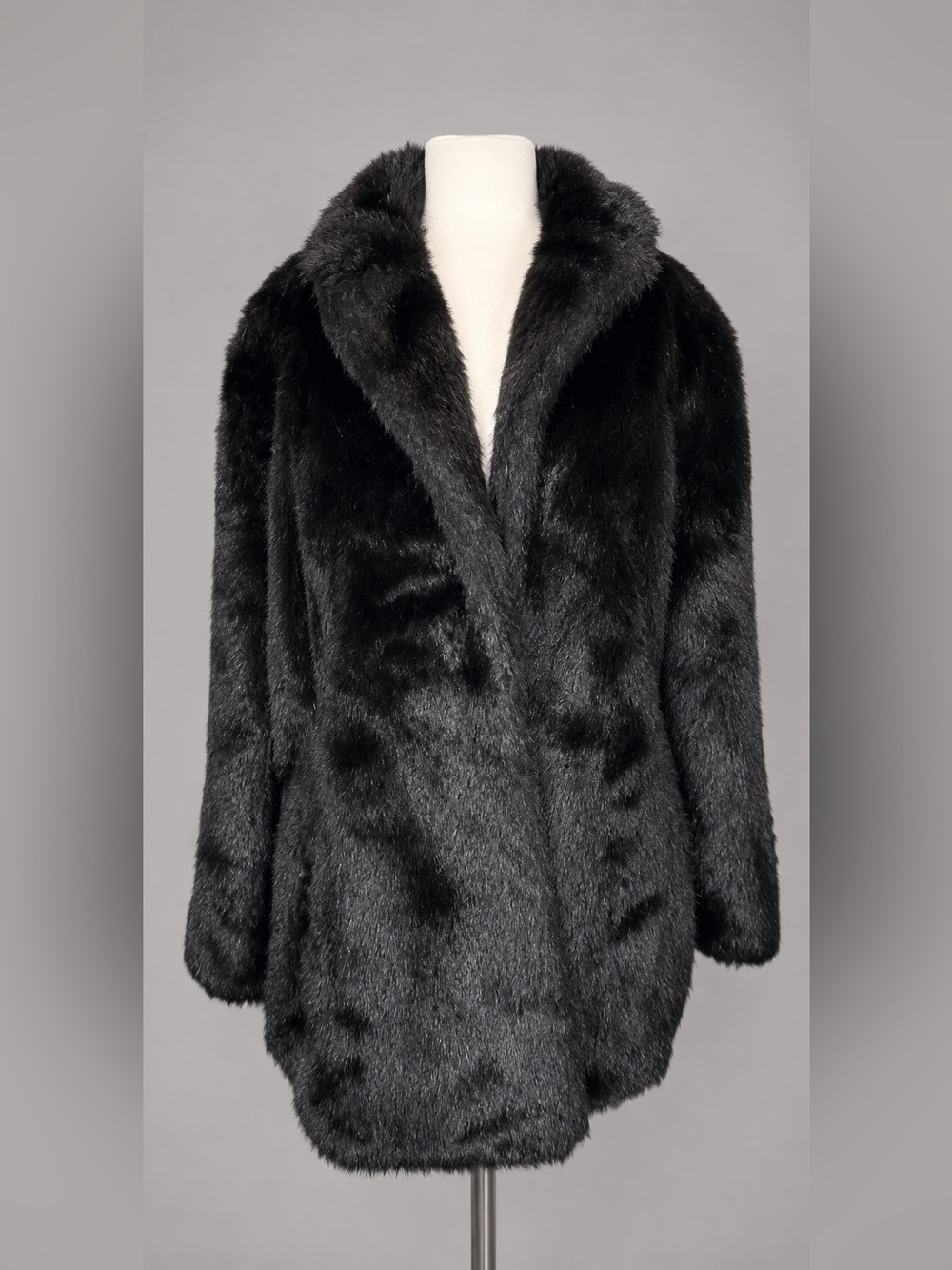Elegant Black Faux Fur Teddy Jacket - Women Jackets & Coats
